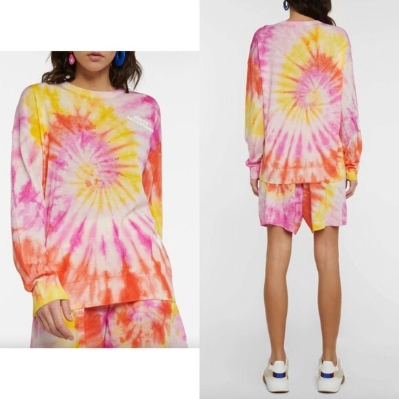 $825 NWT Stella McCartney 2021 Multi Splatter Tie Dye Sweater Pullover IT 48/12 - Picture 1 of 9
